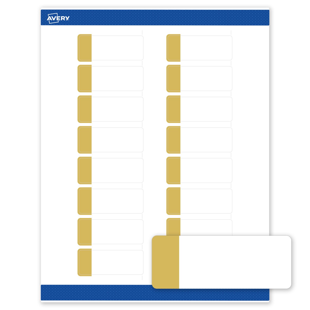Avery Printable Rectangle Labels with Sure Feed Technology, Dipped Gold Edge Design, 1" x 2-5/8", Matte White Permanent Labels, Laser/Inkjet, 160 Total, Great for Address Labels